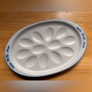 Pfaltzgraff Yorktowne stoneware deviled egg plate